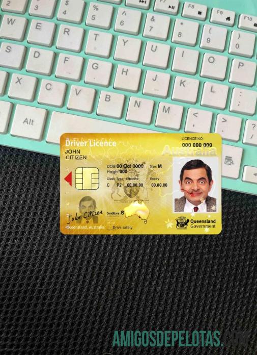 Carteira de motorista do estado de Austrália Queensland fotolook frente amostra